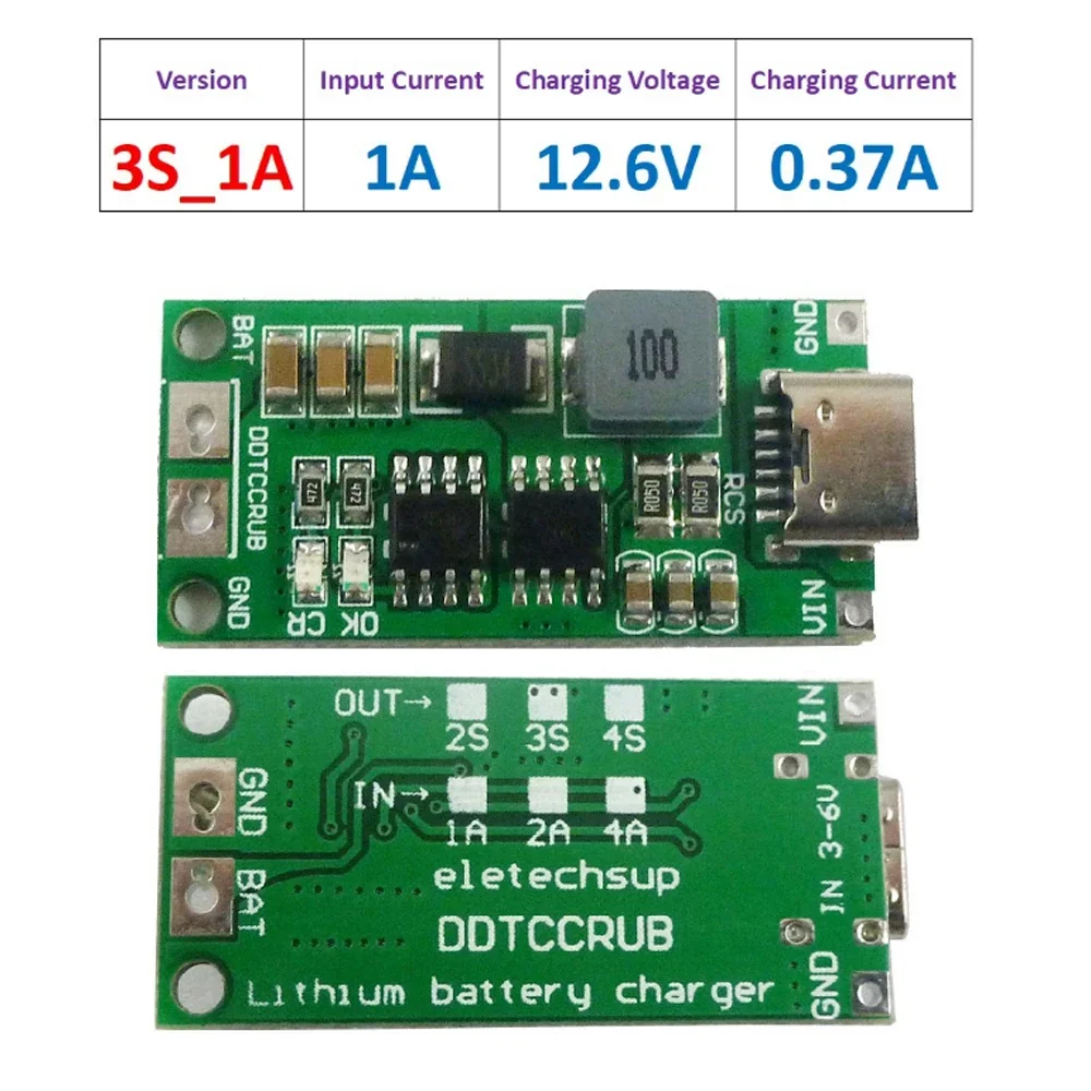 Type C BMS 2S 3S 4S 1A 2A 4A 18650 Lithium Battery Charger Board USB C Step-up Boost Module For Li-Po Polymer Power Bank - Imagem 19