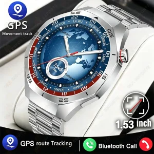 Watch5 Pro Smartwatch 2026 - GPS, Batimento Cardíaco, Chamadas Bluetooth, Tela 1.53" HD - À Prova d'Água